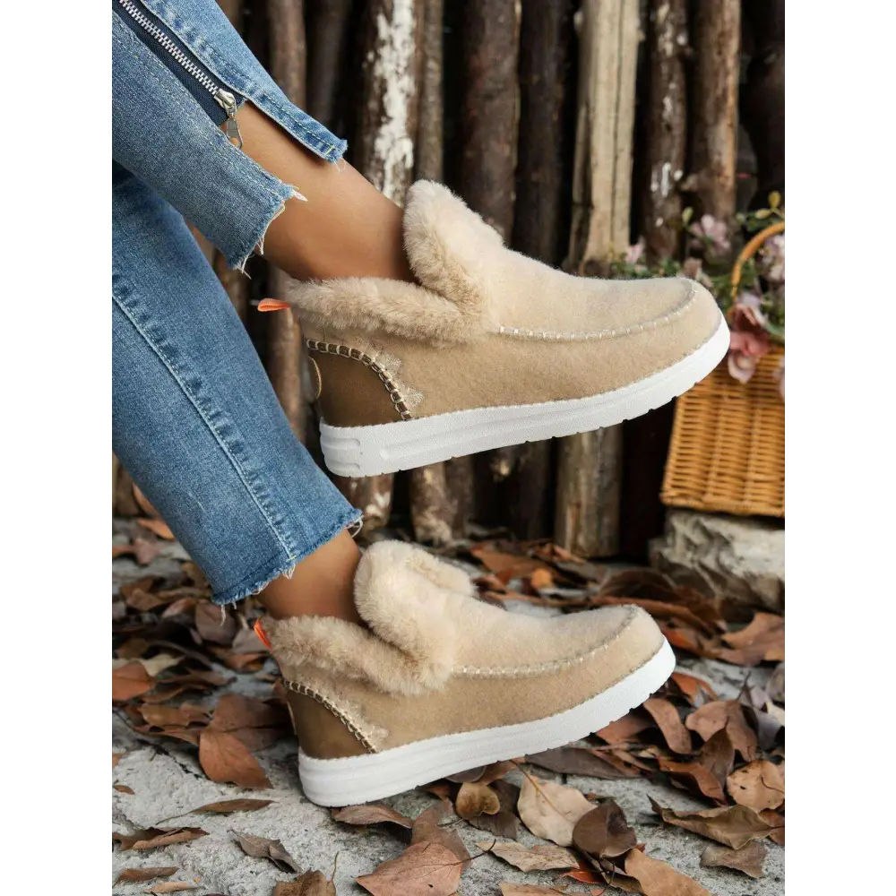 Luxury fashion for women furry suede round toe flat sneakers $24.99 delightfully, the soles are not just functional