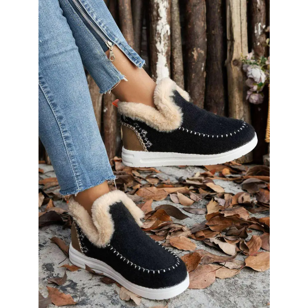 Luxury fashion for women furry suede round toe flat sneakers $24.99 delightfully, the soles are not just functional