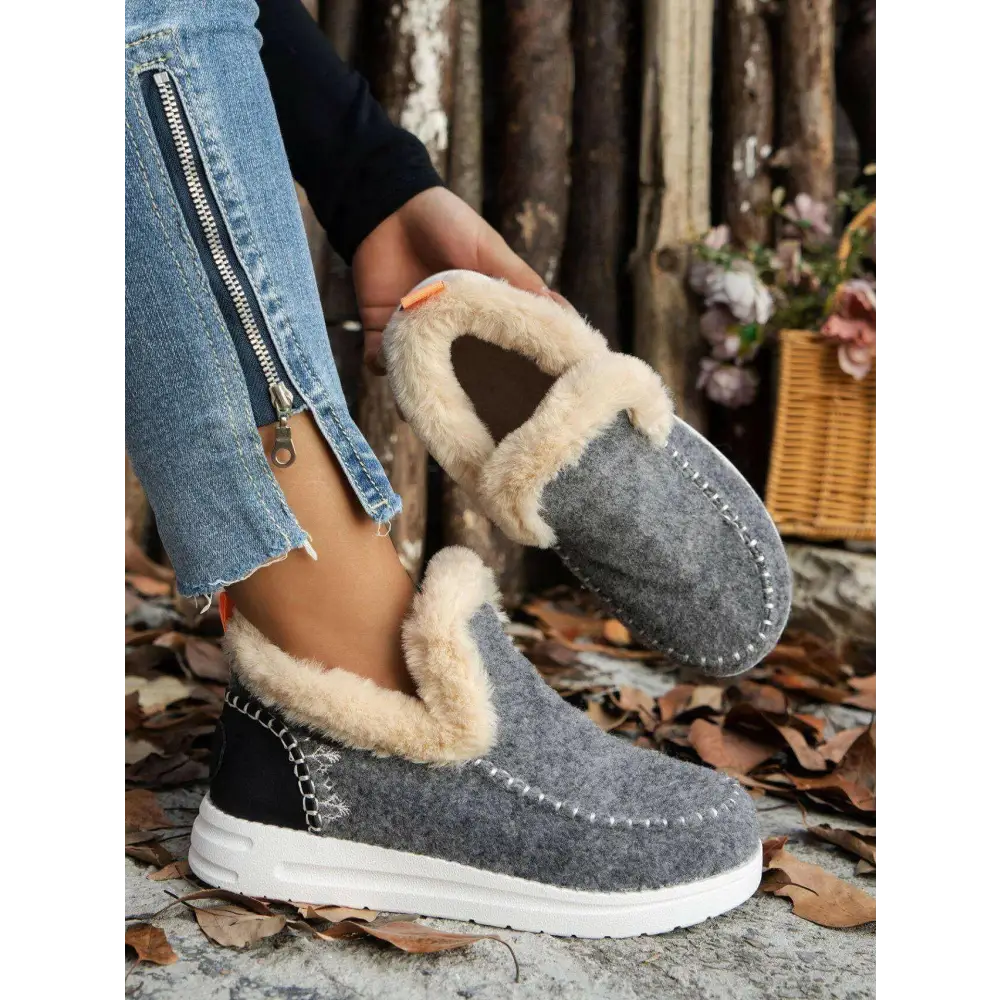 Luxury fashion for women furry suede round toe flat sneakers $24.99 delightfully, the soles are not just functional