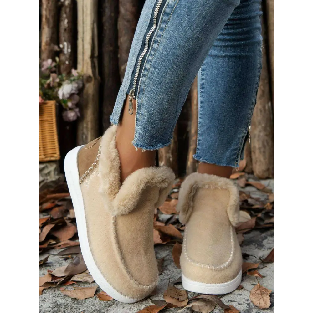 Luxury fashion for women furry suede round toe flat sneakers $24.99 delightfully, the soles are not just functional