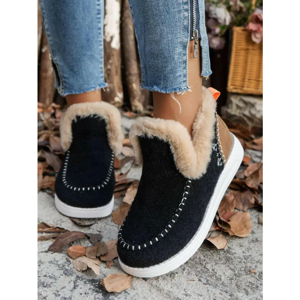 Luxury fashion for women furry suede round toe flat sneakers $24.99 delightfully, the soles are not just functional