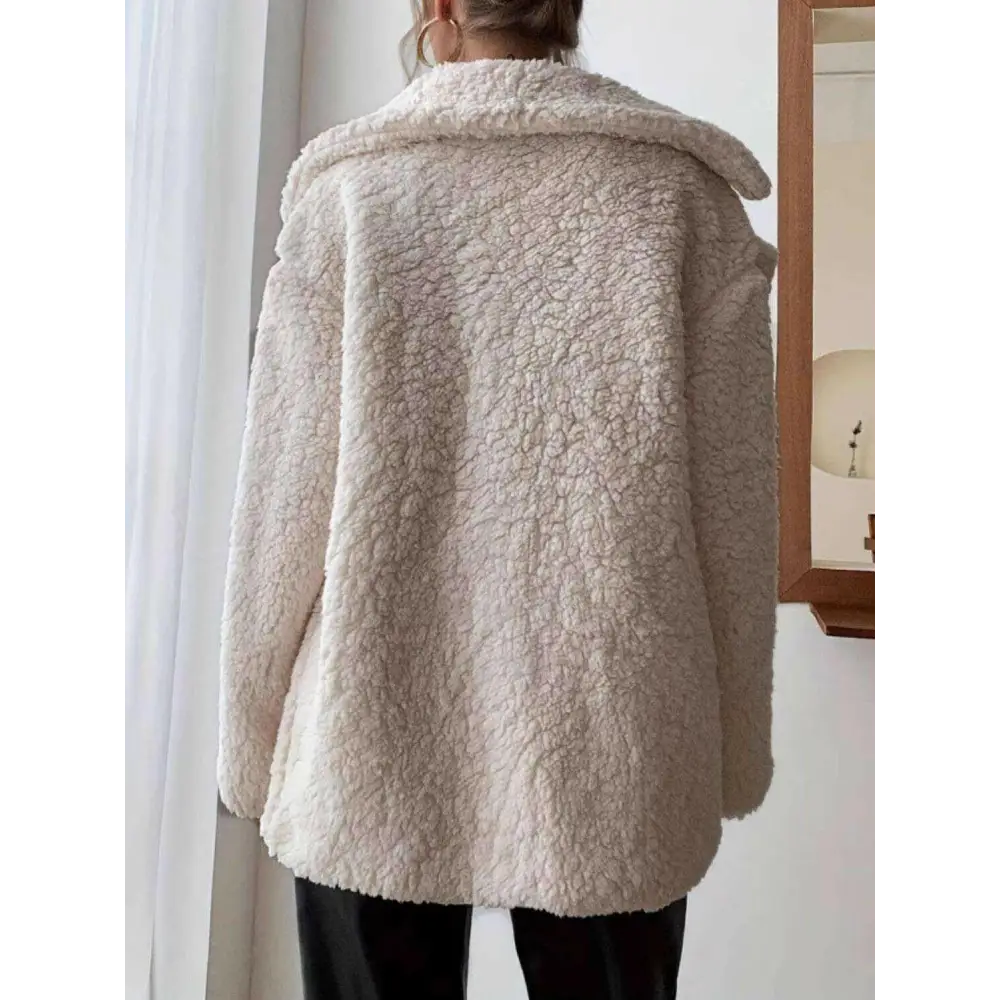 Indulge in luxury fashion for women with the fuzzy open front coat $38.22 buttoned, pocketed for a blend