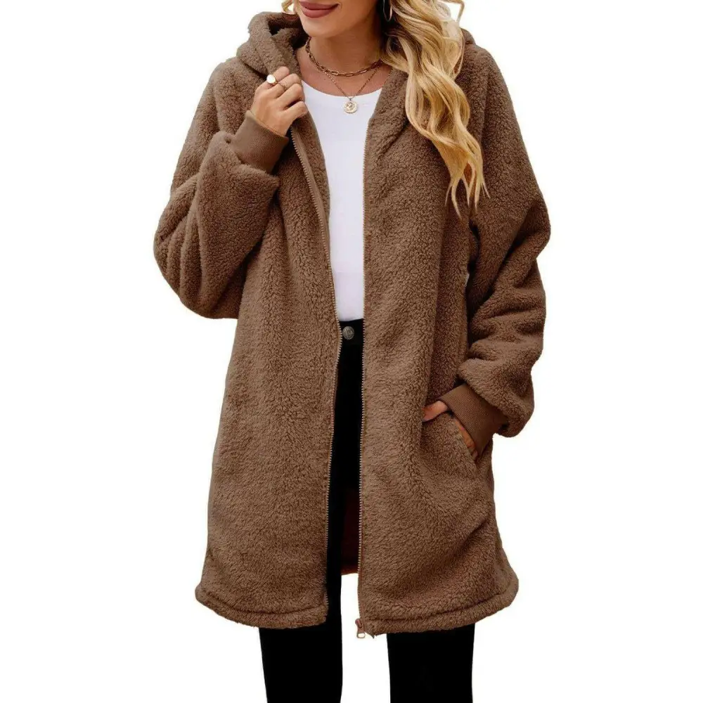 Cozy long sleeve hooded jacket elevates luxury fashion for women $27.62 pocketed for convenience and style normal,