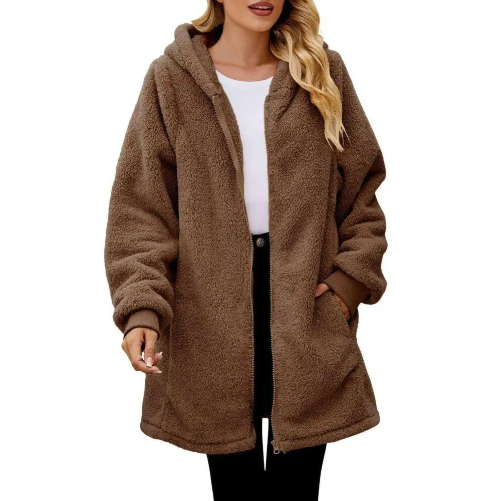 Cozy long sleeve hooded jacket elevates luxury fashion for women $27.62 pocketed for convenience and style normal,