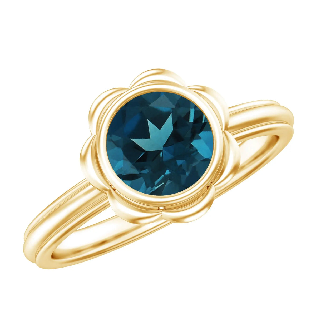 Genuine 1.35 Carat London Blue Topaz Solitaire Engagement Ring