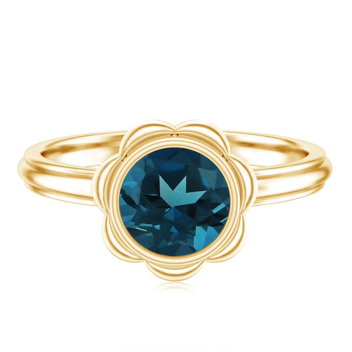 Genuine 1.35 Carat London Blue Topaz Solitaire Engagement Ring