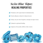 Genuine Princess Cut Swiss Blue Topaz Floral Wedding Ring Set in Silver