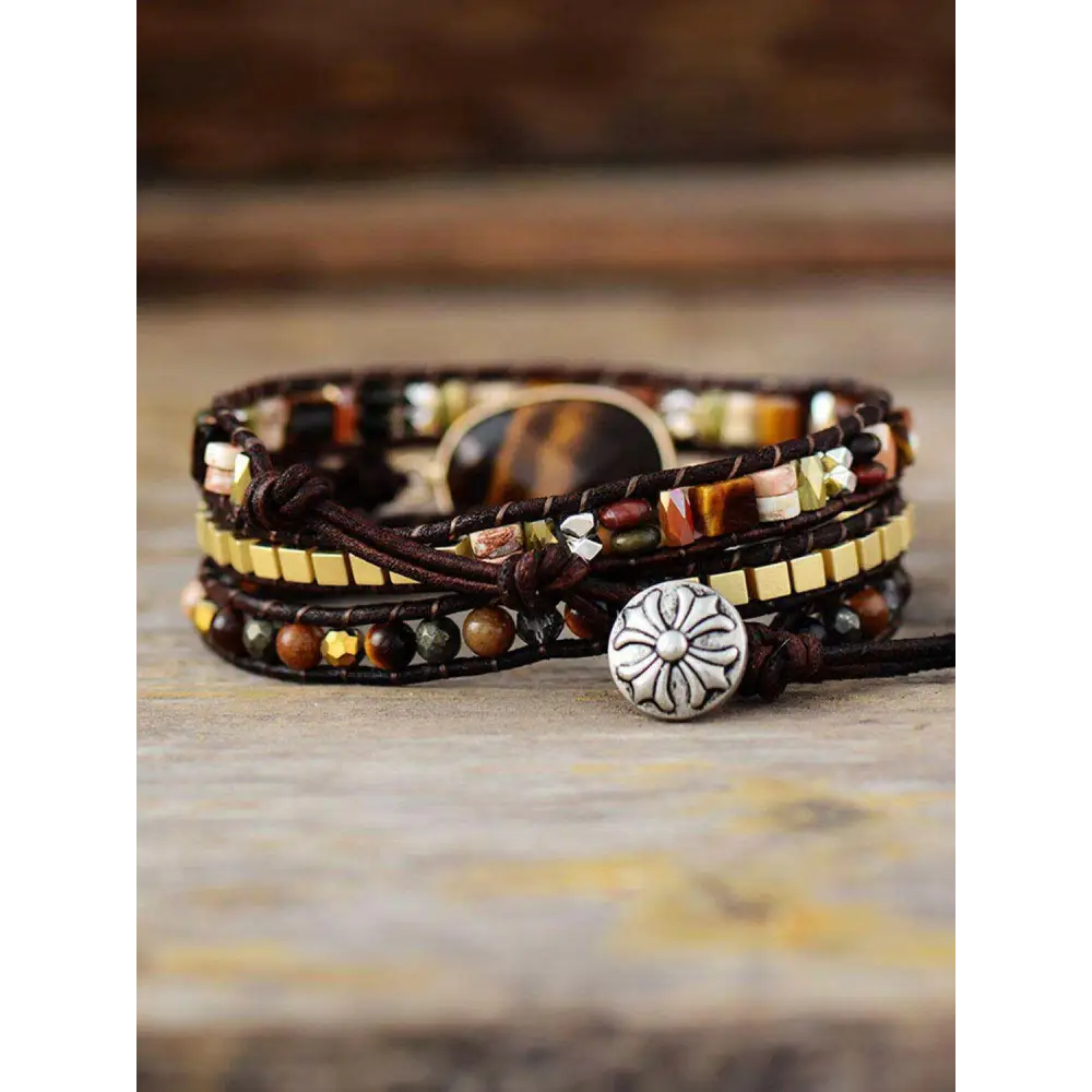 Elegant geometrical shape triple-layer bracelet for luxury fashion for women $26 the mesmerizing patterns and vibrant