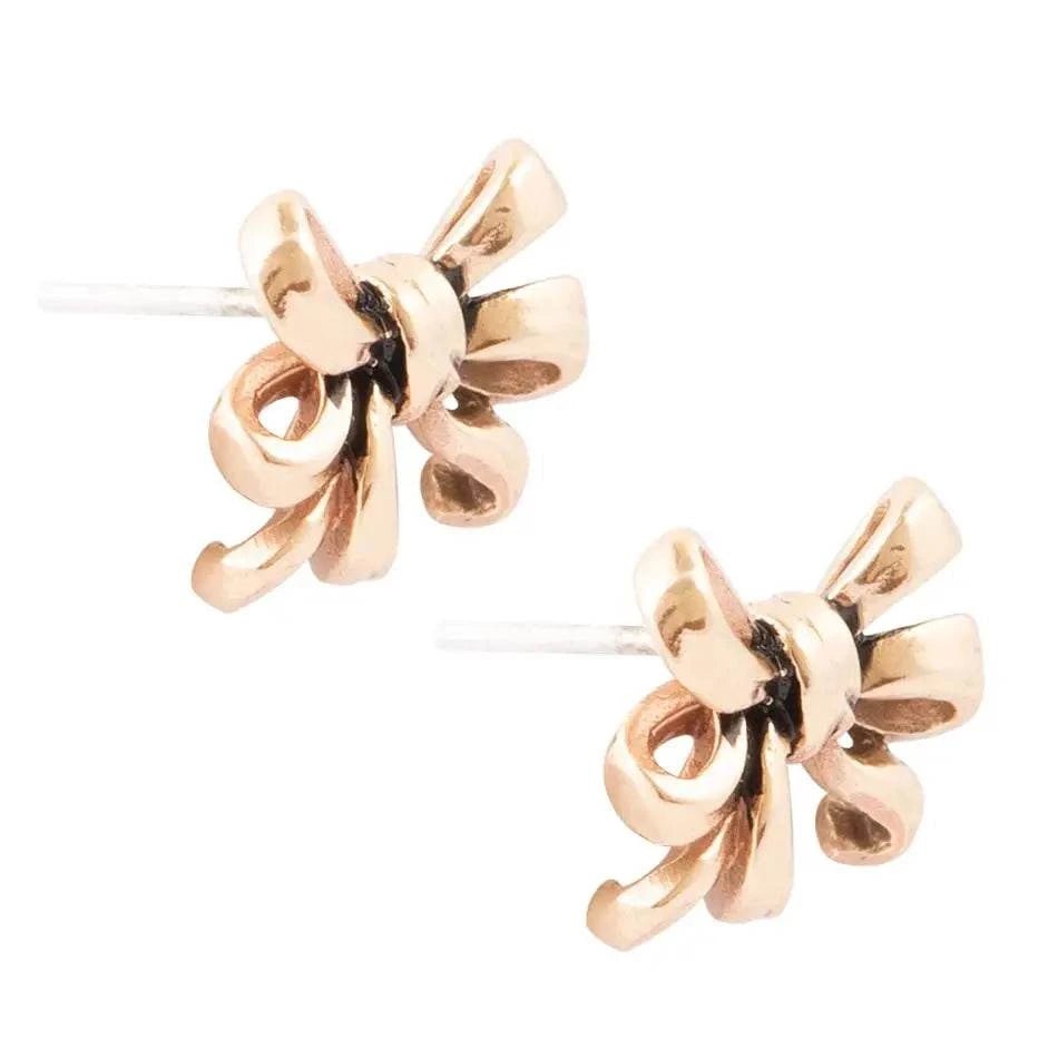 Gifted Golden Bow Post Earrings - Maven Couture IncEarrings