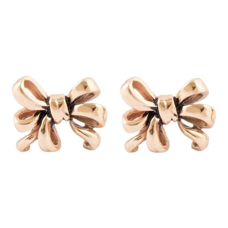 Gifted Golden Bow Post Earrings - Maven Couture IncEarrings
