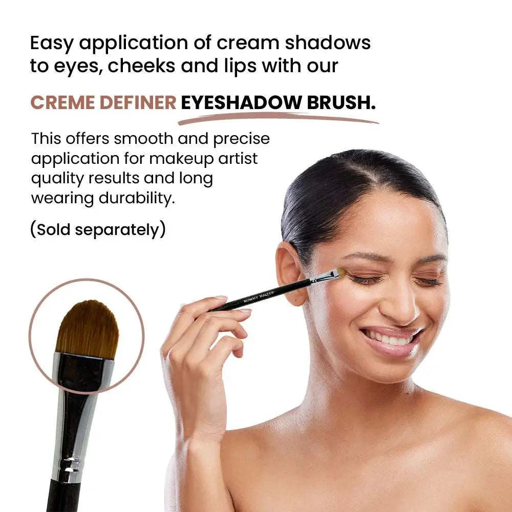 Black handle makeup brush with silver ferrule and dense brown bristles for gilded rose waterproof multi-tasking creme application