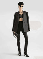 Givenchy Women Black Mini Dress With Flared Skirt And Square Neckline In Viscose Blend Stretch Woman - Maven Couture IncDresses / Cocktail Dresses