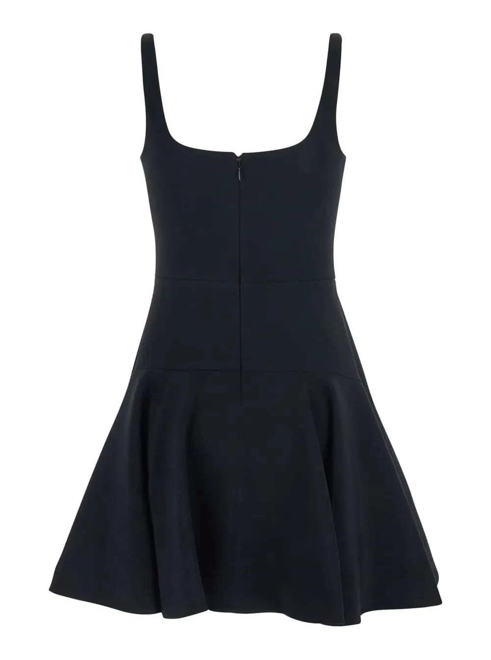 Givenchy Women Black Mini Dress With Flared Skirt And Square Neckline In Viscose Blend Stretch Woman - Maven Couture IncDresses / Cocktail Dresses