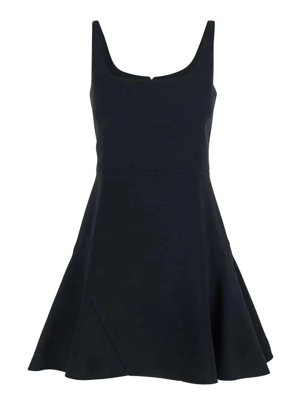 Givenchy Women Black Mini Dress With Flared Skirt And Square Neckline In Viscose Blend Stretch Woman - Maven Couture IncDresses / Cocktail Dresses