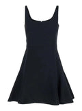 Givenchy Women Black Mini Dress With Flared Skirt And Square Neckline In Viscose Blend Stretch Woman - Maven Couture IncDresses / Cocktail Dresses