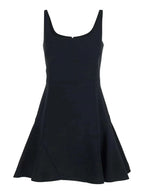 Givenchy Women Black Mini Dress With Flared Skirt And Square Neckline In Viscose Blend Stretch Woman - Maven Couture IncDresses / Cocktail Dresses