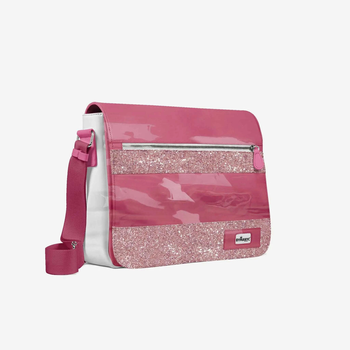 Glitter Pink Messenger Bag 16” | BYMANYC ® New York Glam Street Edition - Maven Couture IncBackpack