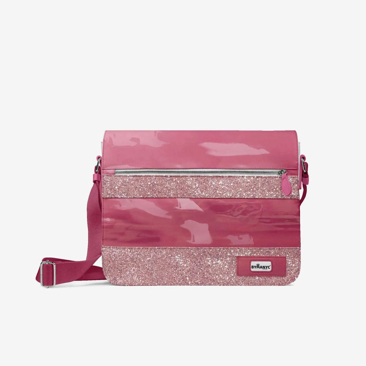 Glitter Pink Messenger Bag 16” | BYMANYC ® New York Glam Street Edition - Maven Couture IncBackpack