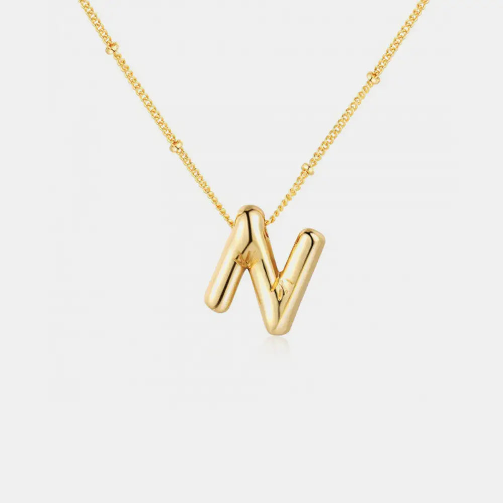 Gold-plated bubble initial necklace for timeless luxury fashion $9.99 1-piece, a stunning addition to your chic