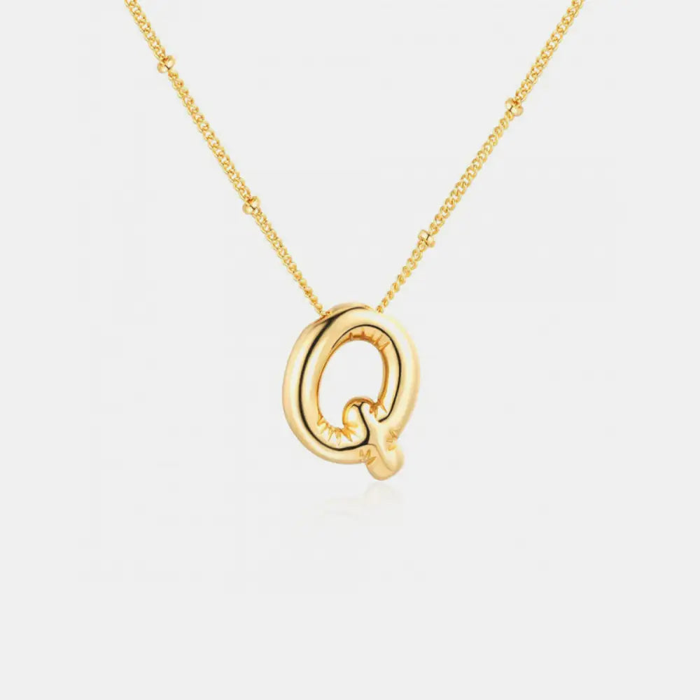 Gold-plated bubble initial necklace for timeless luxury fashion $9.99 1-piece, a stunning addition to your chic