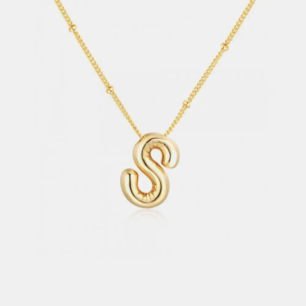 Gold-plated bubble initial necklace for timeless luxury fashion $9.99 1-piece, a stunning addition to your chic