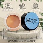 Golden Apricot Any Wear Creme in a small round clear jar with black lid, showing creamy peachy apricot shade for eyes, cheeks, and lips