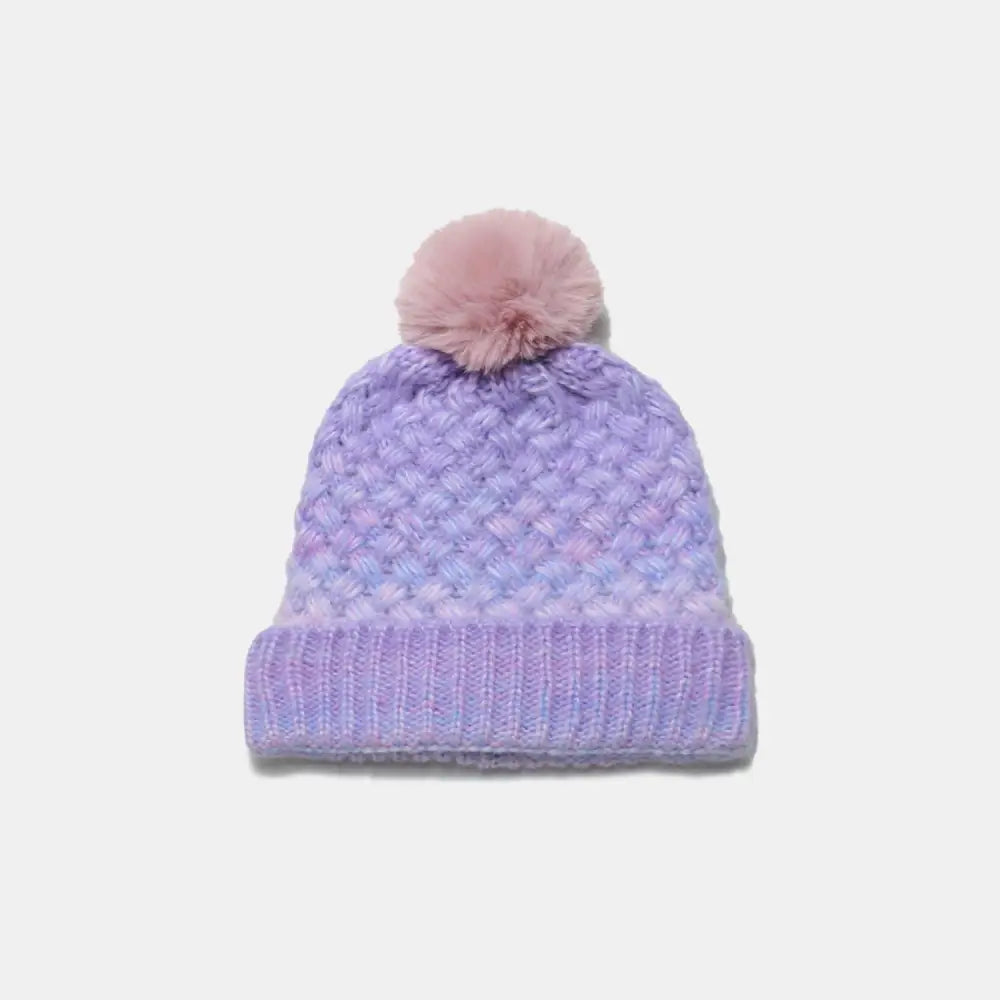 Chic gradient knit hat with pompom for luxury fashion enthusiasts $18.99 1-piece acrylic, polyester imported product