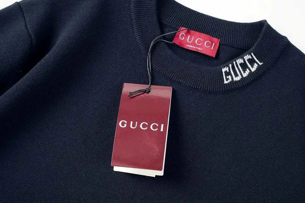 Gucci Black T-Shirt No Collar | Luxury Cotton Streetwear - Maven Couture IncApparel > Tops > T-Shirts