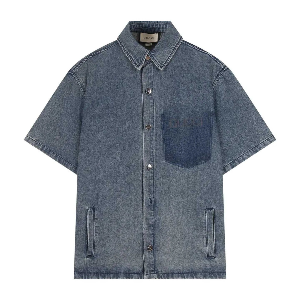 Gucci Denim bowling Blue shirt - Maven Couture Inc