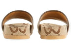 Gucci GG Canvas Camel Monogram Slide Sandals with Platform Sole - Chic Italian Casual Footwear - Maven Couture Inc