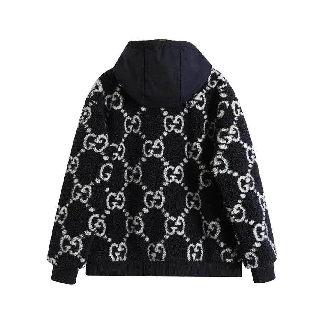 Gucci GG Fuzzy Fabric Jacquard Jacket 'Dark Blue' - Maven Couture Inc