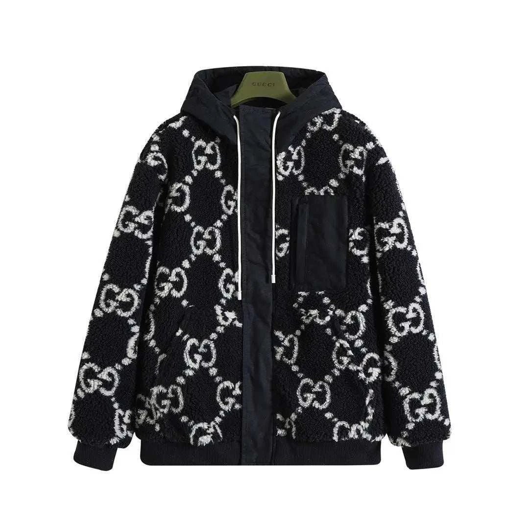 Gucci GG Fuzzy Fabric Jacquard Jacket 'Dark Blue' - Maven Couture Inc