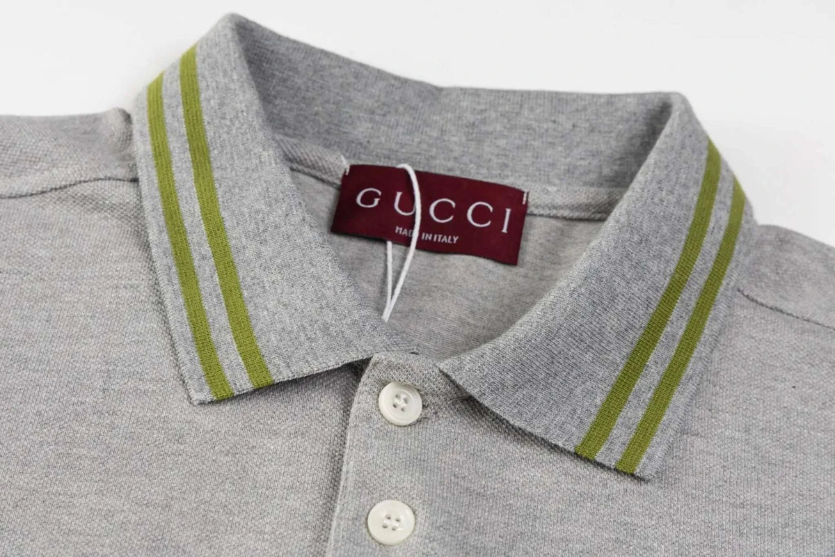 Gucci Luxury T-shirt with Collar Grey - Premium Cotton Comfort - Maven Couture IncApparel > Tops > T-Shirts