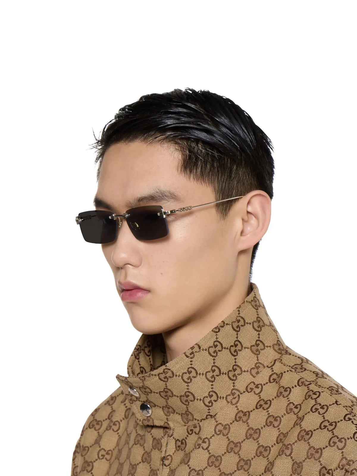 GUCCI Platinum Metal Sunglasses for Men - Maven Couture IncSUNGLASSES