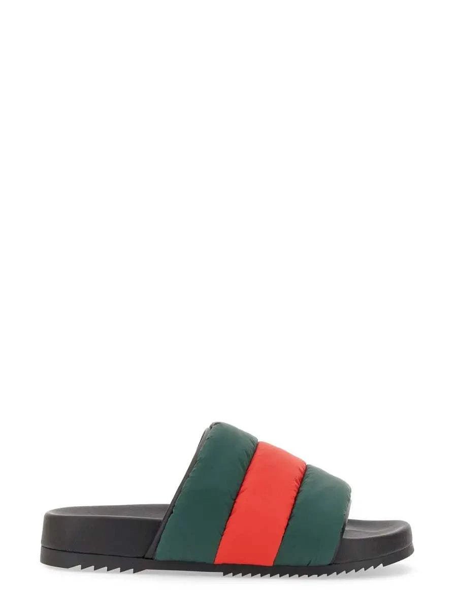 GUCCI Slider Sandal with Web Ribbon - 3 cm Sole Height - Maven Couture IncSANDALS