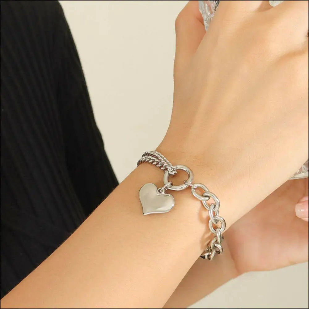 Half chunky chain titanium steel bracelet for luxury fashion for women $12 titanium steel, known for its exceptional