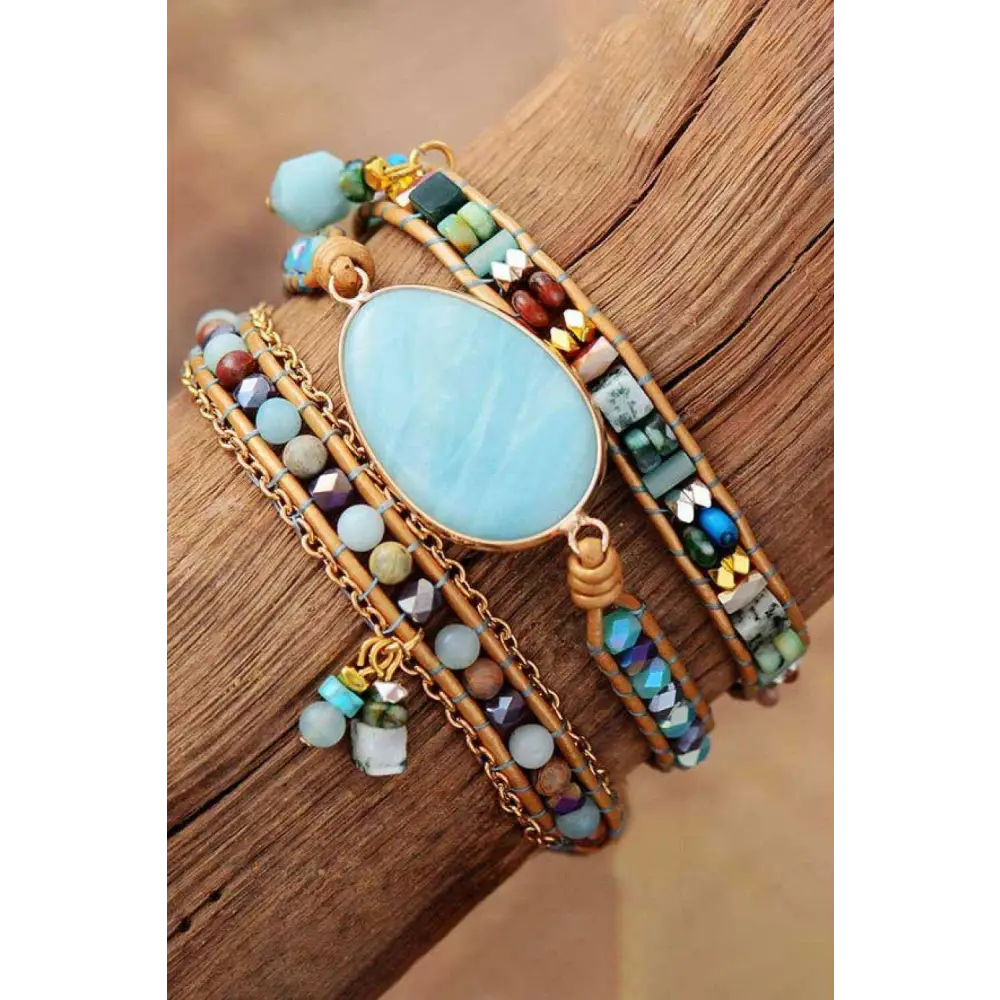 Elegantly unique handmade natural stone beaded bracelet for luxury fashion $27 immerse yourself in the enchanting world