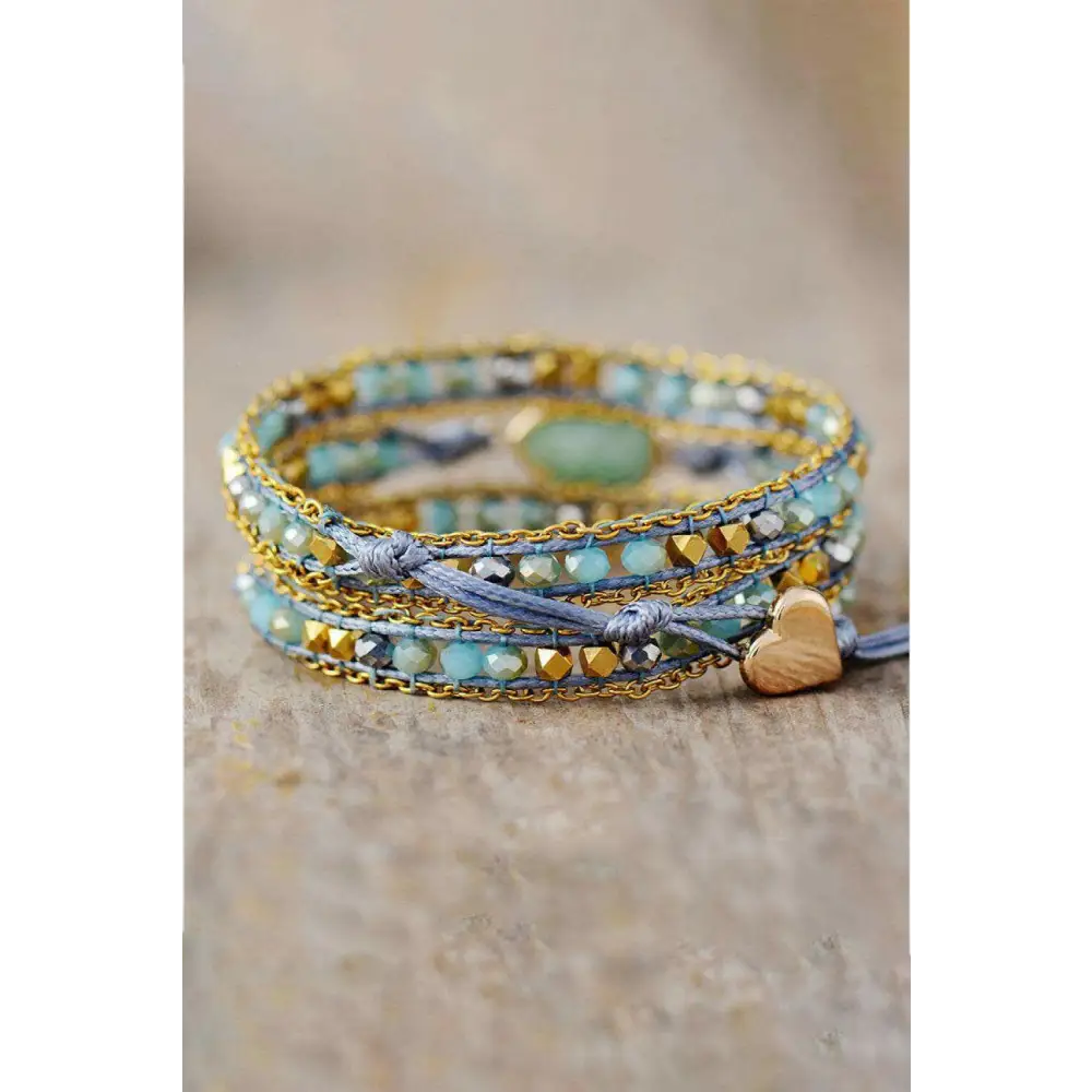 Handmade teardrop triple layer beaded bracelet for luxury fashion women $22 the stunning patterns and vibrant colors