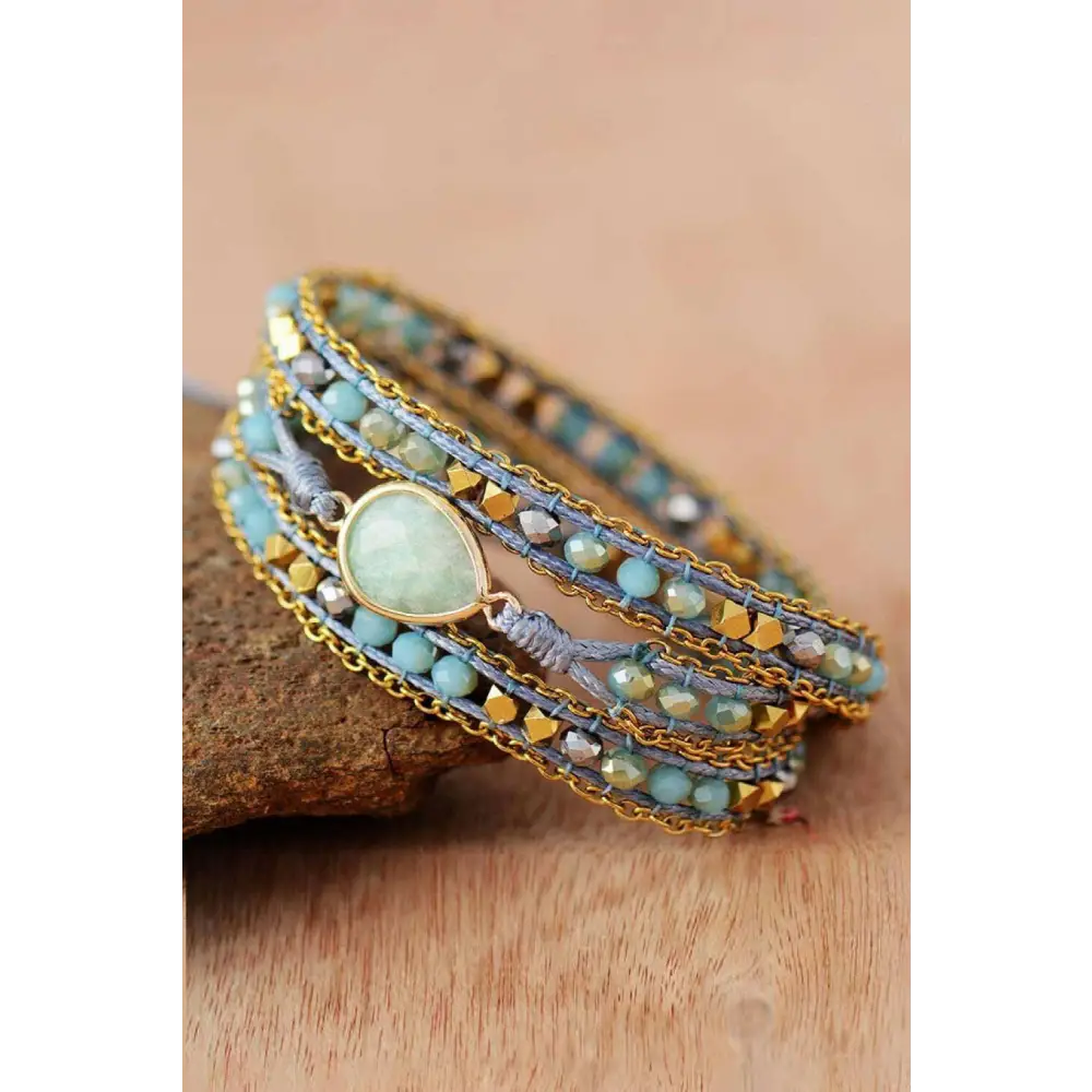 Handmade teardrop triple layer beaded bracelet for luxury fashion women $22 the stunning patterns and vibrant colors