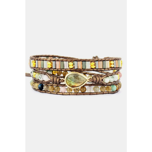 Handmade triple layer beaded bracelet for luxury fashion enthusiasts $25 the exquisite patterns and vibrant colors