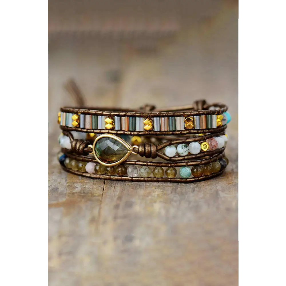 Handmade triple layer beaded bracelet for luxury fashion enthusiasts $25 the exquisite patterns and vibrant colors