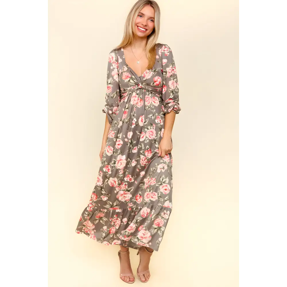 Haptics floral dress elevates luxury fashion for women with elegance $30.99 the twisted detail ruffled hem floral dress