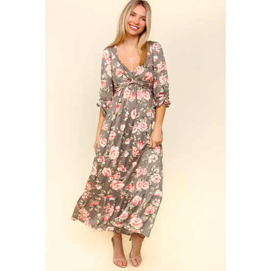 Haptics floral dress elevates luxury fashion for women with elegance $30.99 the twisted detail ruffled hem floral dress