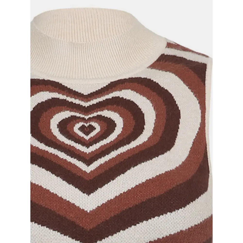 Elevate your style with the heart mock neck sweater vest in luxury fashion $19.99 this item embodies a basic style,