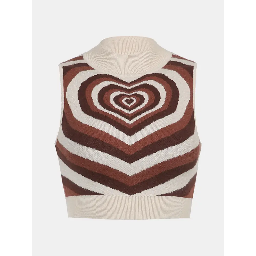 Elevate your style with the heart mock neck sweater vest in luxury fashion $19.99 this item embodies a basic style,