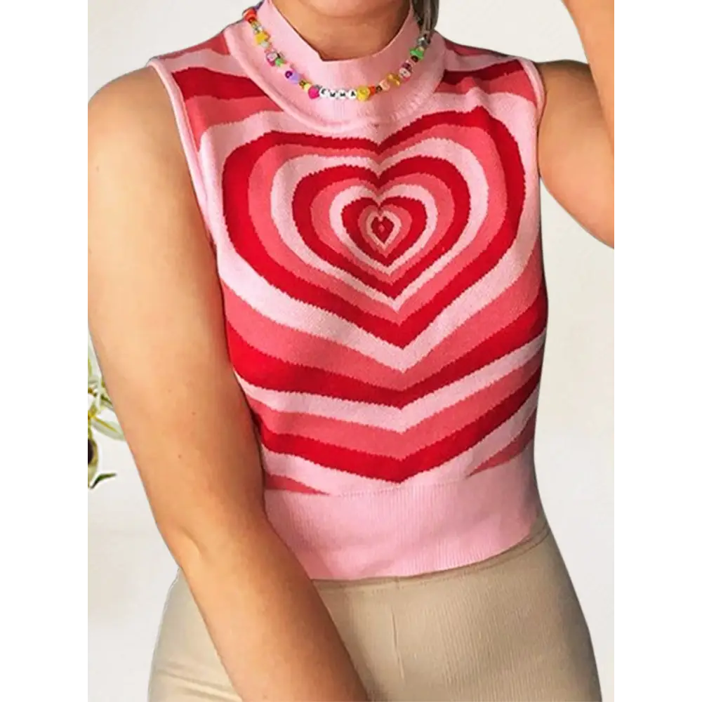 Elevate your style with the heart mock neck sweater vest in luxury fashion $19.99 this item embodies a basic style,