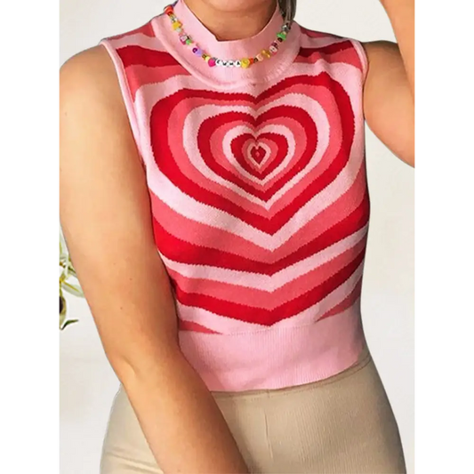 Elevate your style with the heart mock neck sweater vest in luxury fashion $19.99 this item embodies a basic style,