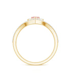 Heart Shape Lab Grown Pink and White Diamond Wedding Ring Set with IGI Certificate
