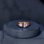Heart Shape Lab Grown Pink White Diamond Toi Et Moi Promise Ring with IGI Certificate