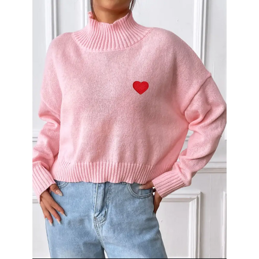 Elevate your style with the heart turtleneck luxury fashion for women $23.99 experience the allure of basic style